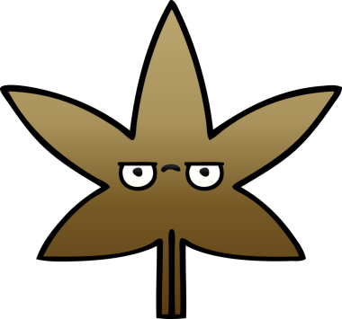 Bir insan tarafından çizilen güz yaprağının gölgelenmiş karikatürü