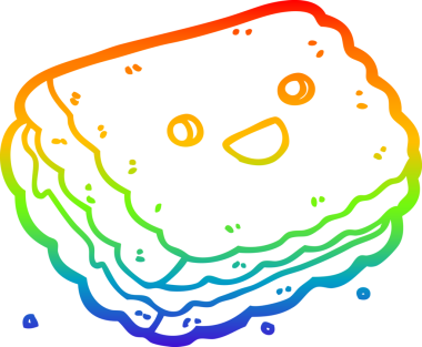 gökkuşağı gradyan çizimi bir insan tarafından çizilmiş bir çizgi film bisküvisi