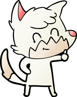 Bir insan tarafından çizilmiş çizgi film dostu tilki.