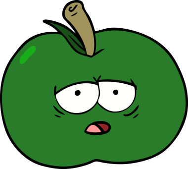 bir insan tarafından çizilmiş elma karikatürü