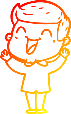 Bir insan tarafından çizilmiş gülen çizgi film karakterinin sıcak çizgi çizimi