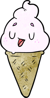 Bir insan tarafından çizilmiş tatlı çizgi film dondurması.