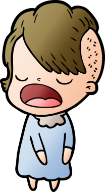 Bir insan tarafından çizilmiş havalı hippi kız çizgi filmi.