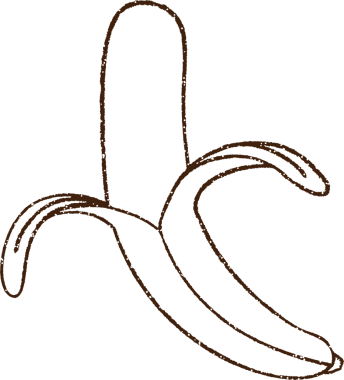 Bir insan tarafından çizilmiş muz kömürü.