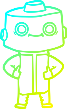 Bir insan tarafından çizilmiş soğuk gradyan robot çizimi