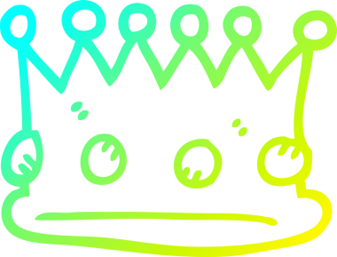 Bir insan tarafından çizilmiş kraliyet tacının soğuk gradyan çizgisi.