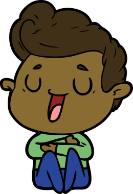 Bir insan tarafından çizilmiş mutlu çizgi film adamı.