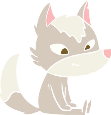 Bir insan tarafından çizilmiş düz renkli çizgi film kurdu.