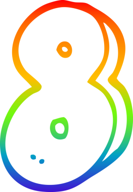 gökkuşağı gradyan çizgi çizimi bir insan tarafından çizilmiş sekiz numaralı çizgi