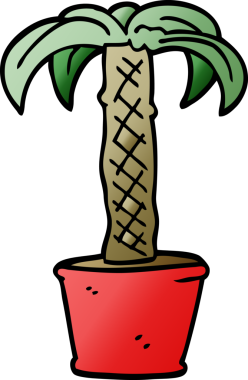 Bir insan tarafından çizilmiş karalama saksı bitkisi.