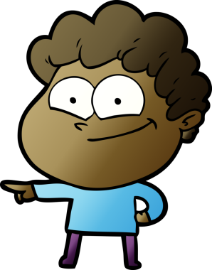 Bir insan tarafından çizilmiş mutlu bir adam.