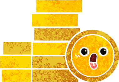 Bir insan tarafından çizilmiş paraların retro illüstrasyon tarzı karikatürü