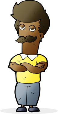 Bir insan tarafından çizilmiş bıyıklı adam.