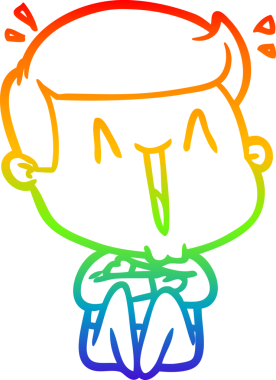 Bir insan tarafından çizilmiş mutlu bir adamın çizgi çizimi.