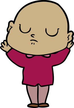 bir insan tarafından çizilmiş kel bir adam.