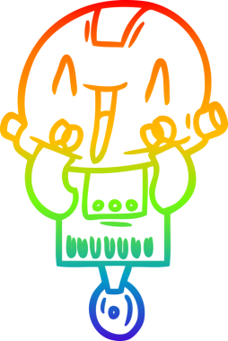 gökkuşağı gradyan çizgisi bir insan tarafından çizilmiş robot çizgi