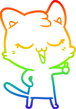 gökkuşağı gradyanı çizimi bir insan tarafından çizilmiş çizgi film kedisi