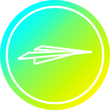 kağıt düzlem dairesel simgesi serin gradyan bir insan tarafından çizilmiş bitiş