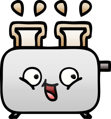 Bir insan tarafından çizilmiş tost makinesinin gölgelenmiş karikatürü.