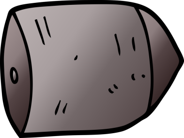 Bir insan tarafından çizilmiş büyük bir kurşun.