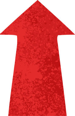 Bir insan tarafından çizilmiş retro illüstrasyon tarzı tuhaf çizgi film oku