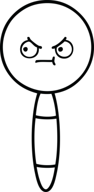 Bir insan tarafından çizilmiş bir büyüteç çizgi çizimi