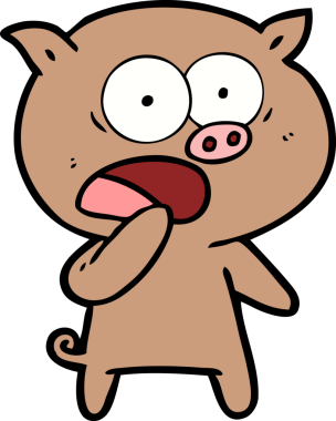 Bir insan tarafından çizilmiş şok domuz çizgi filmi.