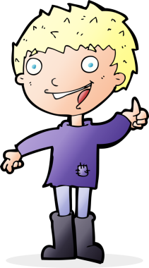 Bir insan tarafından çizilmiş heyecanlı bir çocuk.