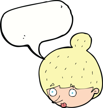 Bir insan tarafından çizilen konuşma baloncuğuyla kadının yüzünü şaşırtan çizgi film.