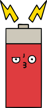 Bir insan tarafından çizilmiş güzel bir pil karikatürü.