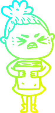 Bir insan tarafından çizilmiş kızgın bir karikatür çizimi.