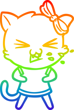 gökkuşağı gradyanı çizimi bir insan tarafından çizilmiş çizgi film kedisi