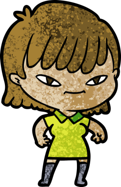 Bir insan tarafından çizilmiş karikatür kadın.