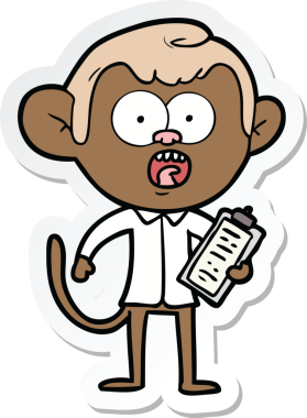 Bir insan tarafından çizilmiş bir karikatür çıkartması.