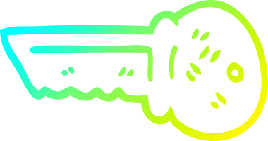 Bir insan tarafından çizilen altın anahtarın soğuk gradyan çizgisi.