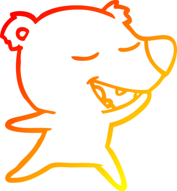 Bir insan tarafından çizilen çizgi film ayısının sıcak çizgi çizimi