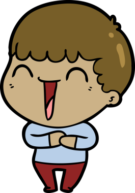 Bir insan tarafından çizilmiş mutlu bir adam.