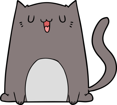 Bir insan tarafından çizilmiş komik çizgi film kedisi.