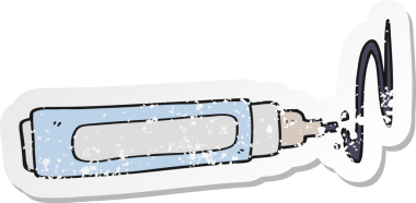 Bir insan tarafından çizilmiş karikatür kalemin gerilimli yapıştırması.