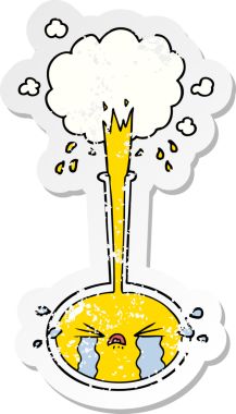 Bir insan tarafından çizilmiş ağlayan bir karikatür bilim deneyinin sıkıntılı çıkartması.