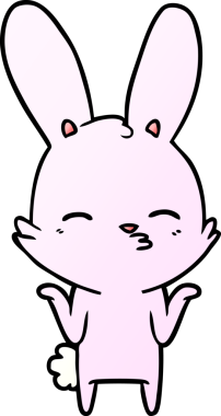 Bir insan tarafından çizilmiş meraklı tavşan çizgi filmi.