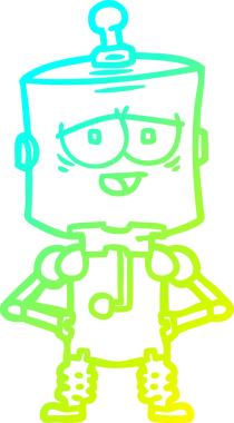 Bir insan tarafından çizilmiş soğuk gradyan robot çizimi