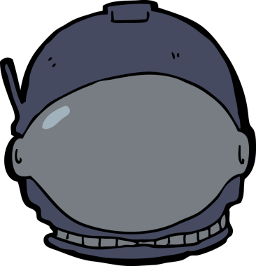 Bir insan tarafından çizilmiş astronot yüzü.