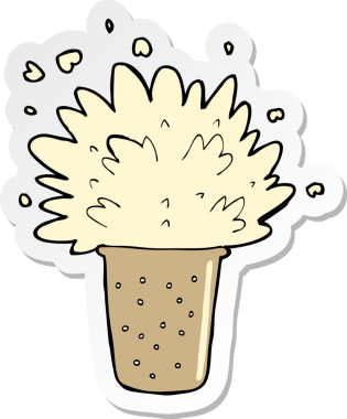 Bir insan tarafından çizilmiş köpüklü bira etiketi.