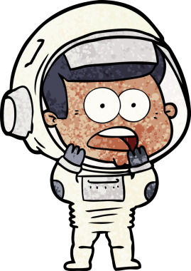 Karikatür bir insan tarafından çizilen astronotu şaşırttı.