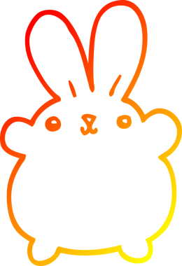 Bir insan tarafından çizilmiş sevimli bir tavşan çizimi.