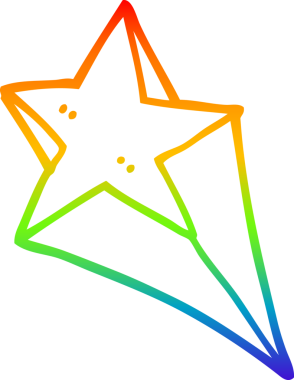 Bir insan tarafından çizilmiş gökkuşağı gradyan çizgi çizimi.