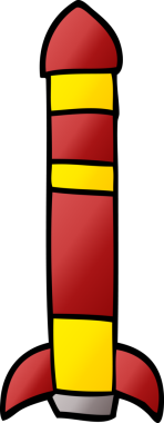 Bir insan tarafından çizilmiş karalama yüksekliğindeki roket