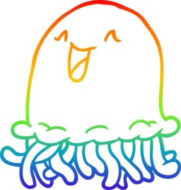 gökkuşağı gradyan çizgisi Mutlu bir denizanasının çizimi Bir insan tarafından çizilmiş