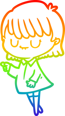 gökkuşağı gradyan çizimi bir insan tarafından çizilmiş bir karikatür kadın